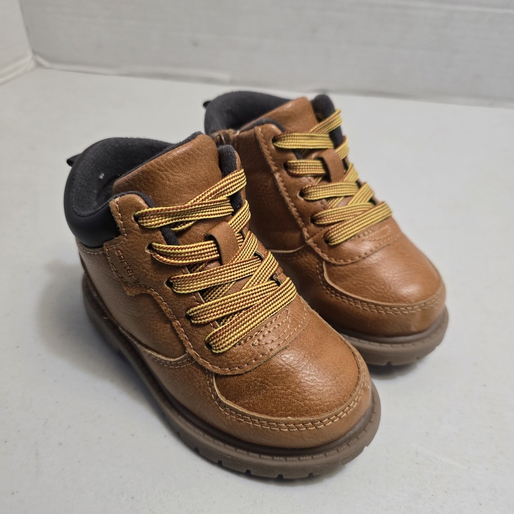 Carter's Toddler Boys Boston Fashion Ankle Boot Size 6C Brown Tan  Slip-on Style